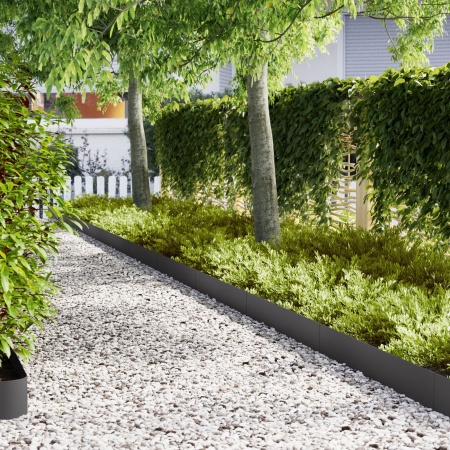 Borduri pentru gazon 30 buc Black 100x0,5x20 cm Oțel