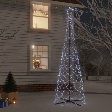 Brad de Crăciun conic, 500 LED-uri, alb rece, 100x300 cm