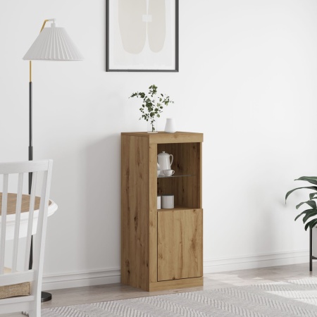 Bufet cu Lumini LED Stejar Artisan 41x37x100 cm