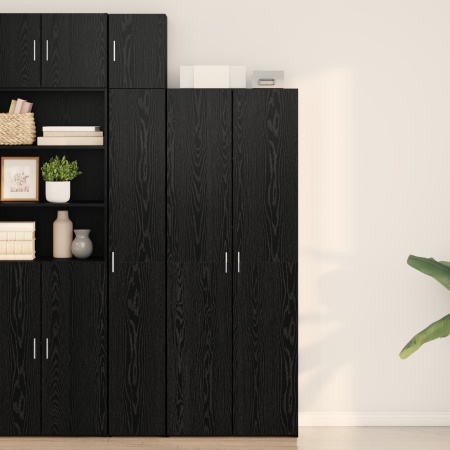 Bufet Stejar Negru 70x42.5x185 cm Lemn ingineresc