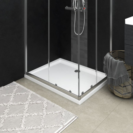Cădiță de duș dreptunghiulară din ABS, alb, 70x90 cm - Img 1