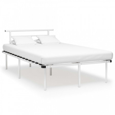 Cadru de pat, alb, 120 x 200 cm, metal - Img 1