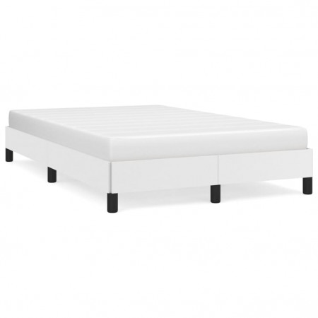 Cadru de pat, alb, 120x190 cm, piele ecologică