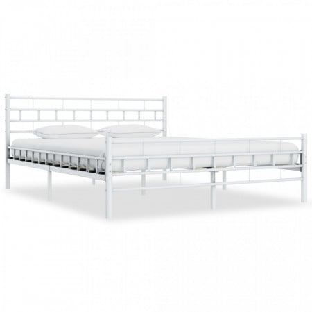 Cadru de pat, alb, 140 x 200 cm, metal - Img 1