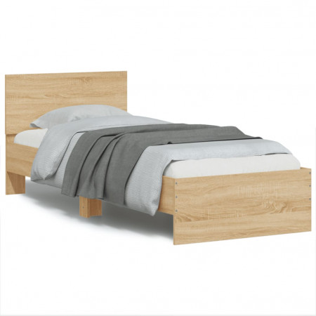 Cadru de pat cu tăblie stejar sonoma 90x190 cm lemn prelucrat