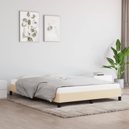 Cadru de pat fără saltea, crem, 140x200 cm, textil