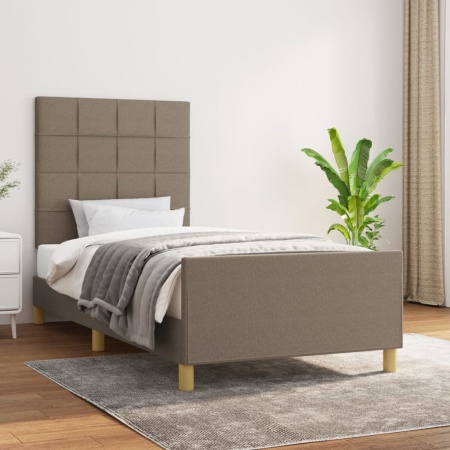Cadru de pat fără saltea Taupe 90x200 cm țesătură