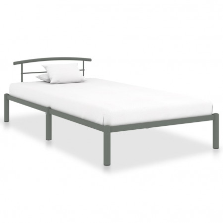 Cadru de pat, gri, 90 x 200 cm, metal
