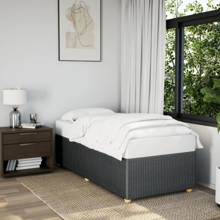 Cadru de pat, gri închis, 90x190 cm, material textil