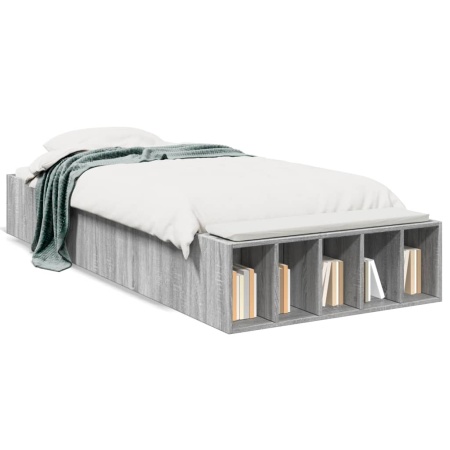 Cadru de pat, gri sonoma, 90x200 cm, lemn prelucrat