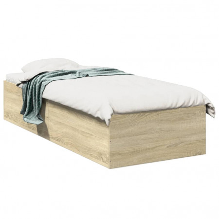 Cadru de pat, stejar sonoma, 75x190 cm, lemn prelucrat