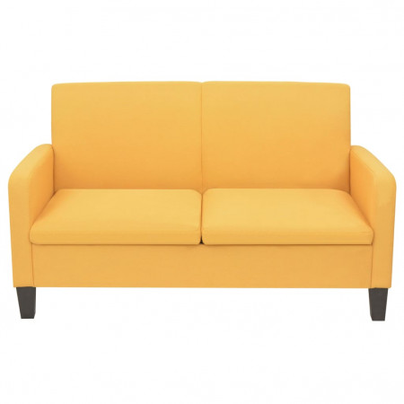 Canapea cu 2 locuri, 135 x 65 x 76 cm, galben - Img 1