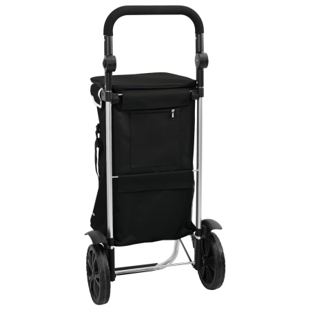 Carucior de cumpărături cu roți și mânere reglabile Negru 40 L