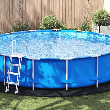 Cască Rotundă pentru Piscină Negru Polietilenă Ø 550 cm Durabilă