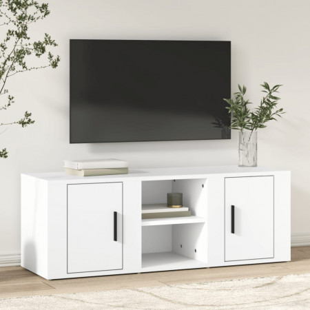 Comodă TV, alb, 100x31,5x35 cm, lemn prelucrat