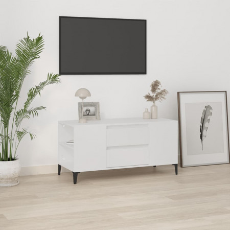 Comodă TV, alb, 102x44,5x50 cm, lemn prelucrat