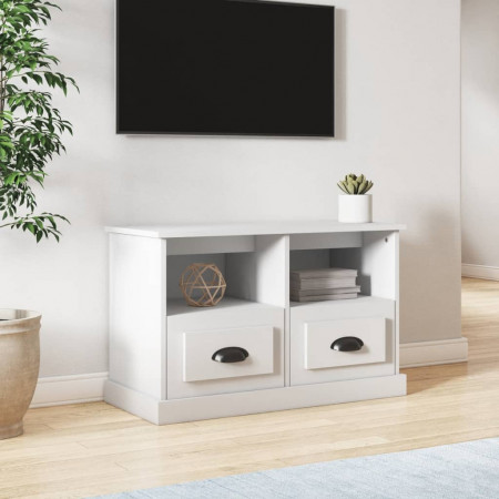 Comodă TV, alb, 80x35x50 cm, lemn prelucrat