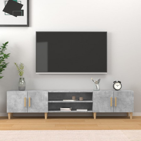 Comodă TV, gri beton, 180x31,5x40 cm, lemn prelucrat