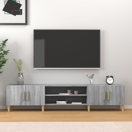 Comodă TV, gri sonoma, 180x31,5x40 cm, lemn prelucrat