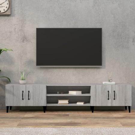 Comodă TV, gri sonoma, 180x31,5x40 cm, lemn prelucrat