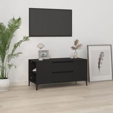 Comodă TV, negru, 102x44,5x50 cm, lemn prelucrat - Img 1