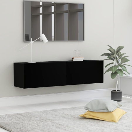 Comodă TV, negru, 120 x 30 x 30 cm, lemn prelucrat