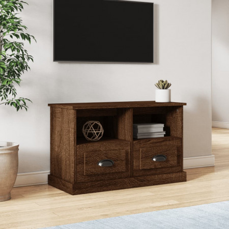 Comodă TV, stejar maro, 80x35x50 cm, lemn prelucrat