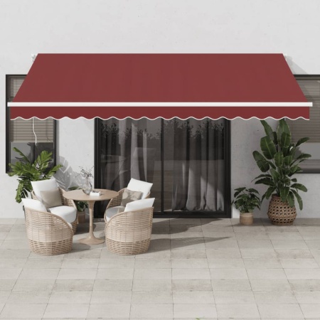 Copertina retractabilă automat cu LED, vișiniu, 450x300 cm