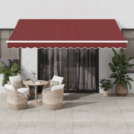 Copertina retractabilă manual cu LED, vișiniu, 400x300 cm