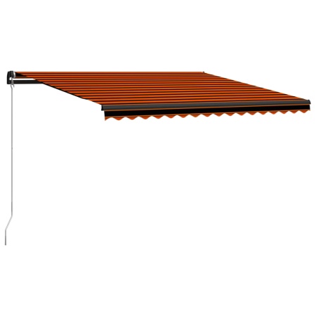 Copertină retractabilă manual, portocaliu & maro, 450x300 cm