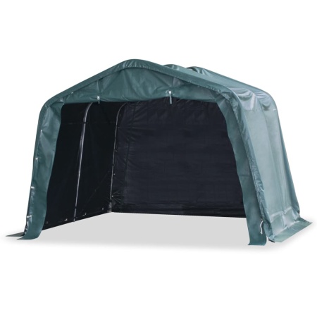 Cort de animale detașabil verde închis 3,3x3,2m PVC 550g/m²