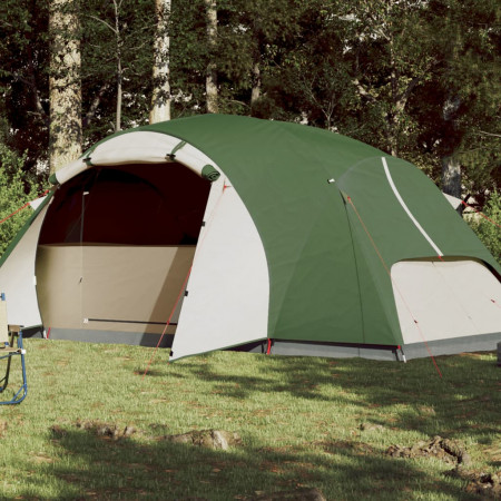 Cort de camping 8 persoane verde, 360x430x195 cm, tafta 190T