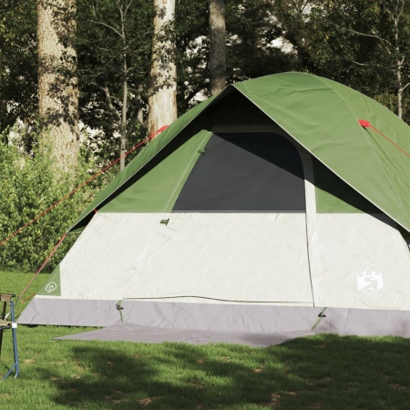 Cort de camping cupolă pentru 6 persoane, verde, impermeabil