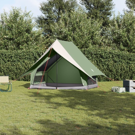 Cort de Camping Tip A pentru 3 Persoane Verde Impermeabil