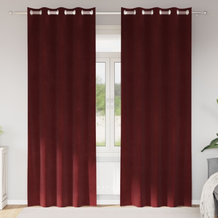 Cortine Blackout cu ochiuri 2 buc Wine Red Velvet