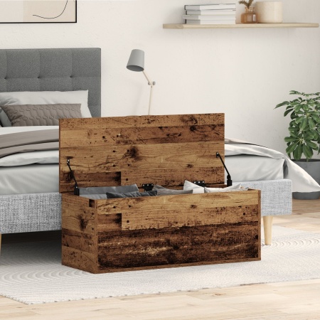 Cufăr de depozitare din lemn vechi, 90x35x35 cm, din lemn stratificat