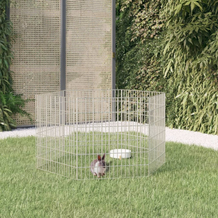 Cușcă pentru iepuri, 6 panouri, 54x60 cm, fier galvanizat