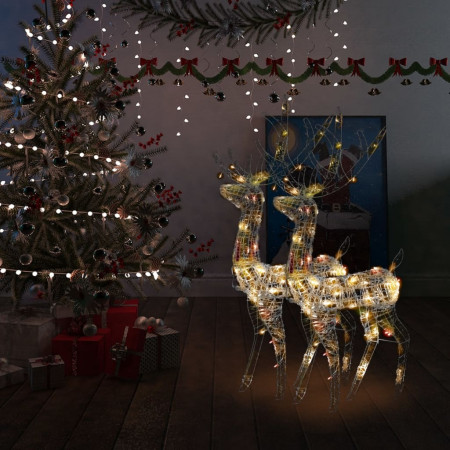 Decorațiuni ren de Crăciun, 2 buc., multicolor, 120 cm, acril