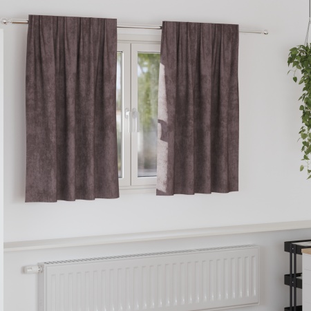 draperii din catifea 2 piese cu ochiuri maro 140x140 cm