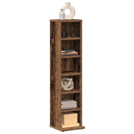 Dulap CD-uri, lemn vechi, 21x20x88 cm, lemn compozit