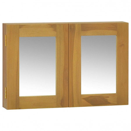 Dulap cu oglindă, 60x10x40 cm, lemn masiv de tec - Img 1