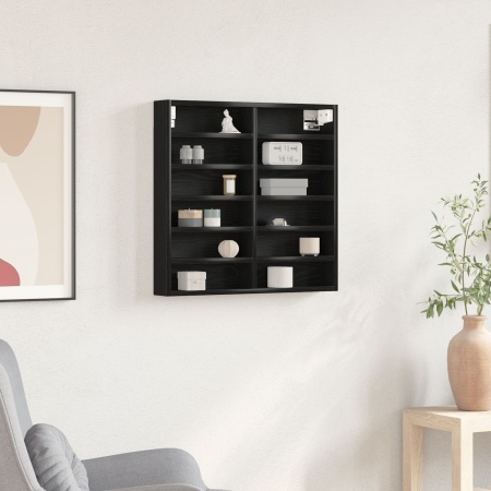 Dulap cu vitrină, stejar negru 60x8,5x58 cm lemn prelucrat