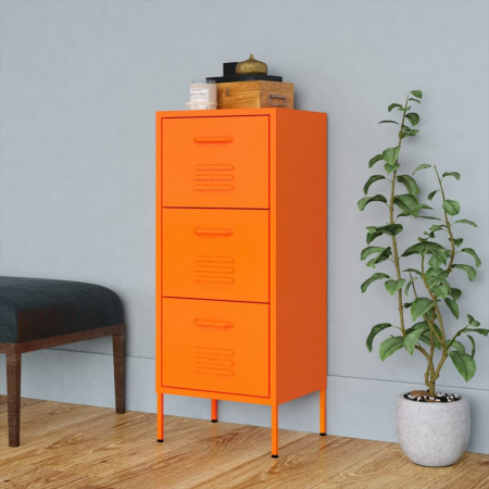 Dulap de depozitare, portocaliu, 42,5x35x101,5 cm, oțel - Img 1