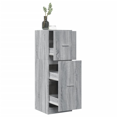 Dulap de farmacie, sonoma gri, 40x41x118 cm, lemn prelucrat - Img 1