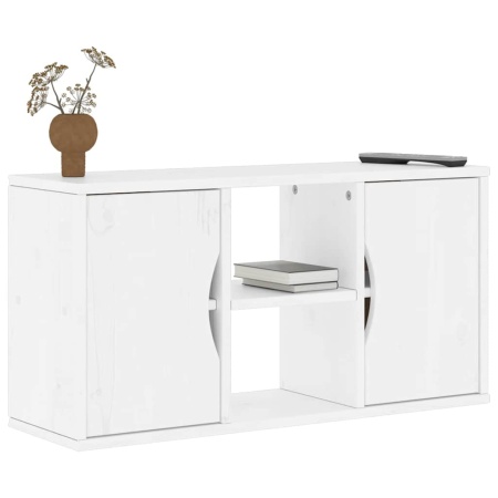 Dulap TV „ODDA” alb 79x24x40 cm din lemn masiv de pin