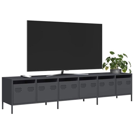 Dulap TV, antracit, 202x39x43,5 cm, oțel laminat la rece