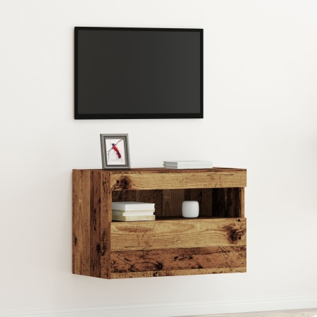 Dulap TV cu LED-uri Lemn Vechi 60x30x40 cm