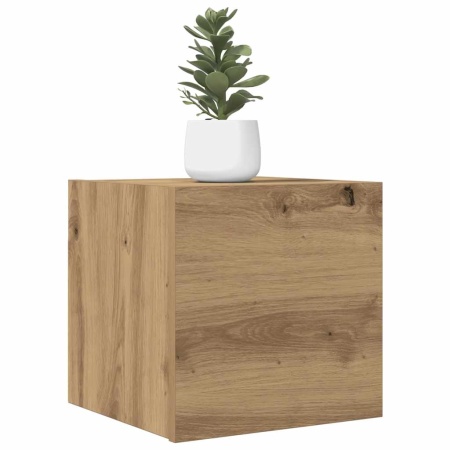 Dulap TV montaj pe perete, stejar artizanal, 30,5x30x30 cm