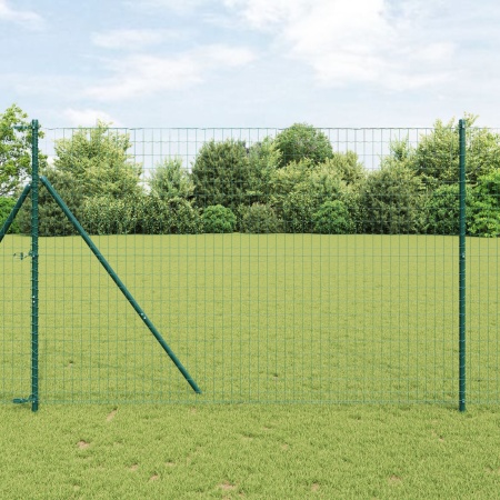 Euro Fence cu 7 stâlpi 1.6x10 m Oțel galvanizat Verde