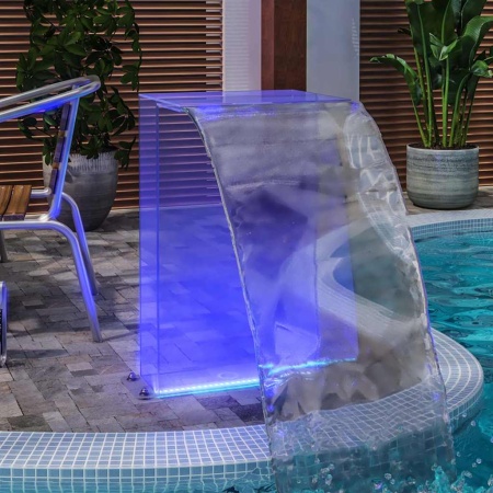 Fântână de piscină cu LED-uri RGB, acril, 51 cm